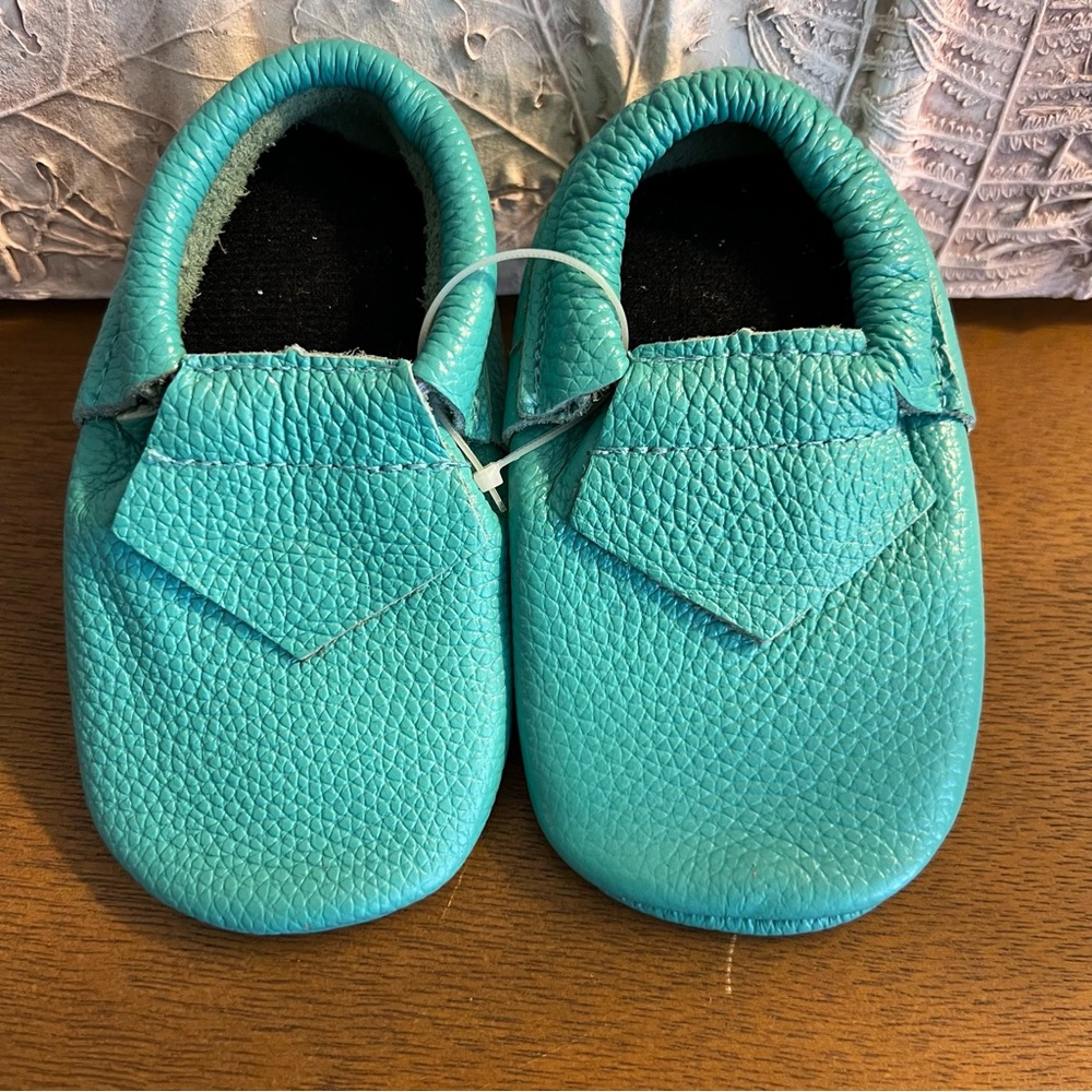Soft Genuine Leather Baby Boy Girl Shoes Turquoise Moccasin NEW
